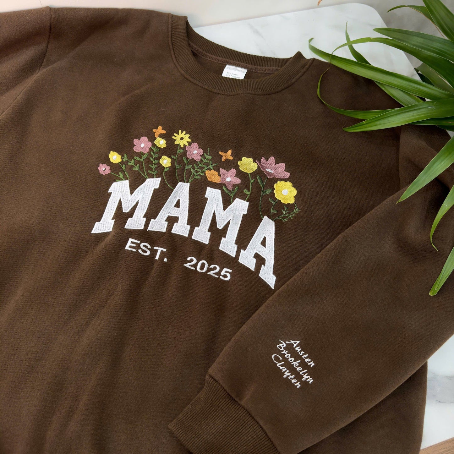 Mother's Day Personalized Embroidered Custom Text EST Hoodie Sweatshirt T-Shirt