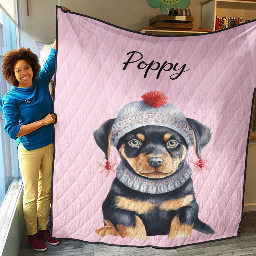 Personalized Pup In Ugly Sweater Custom Quilt
