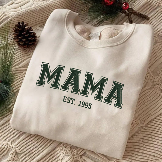 Mother's Day Personalized Embroidered Custom Text EST Hoodie Sweatshirt T-Shirt