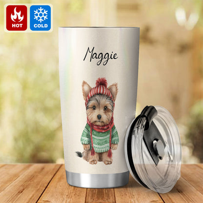 Personalized Pup In Ugly Sweater Custom Tumbler
