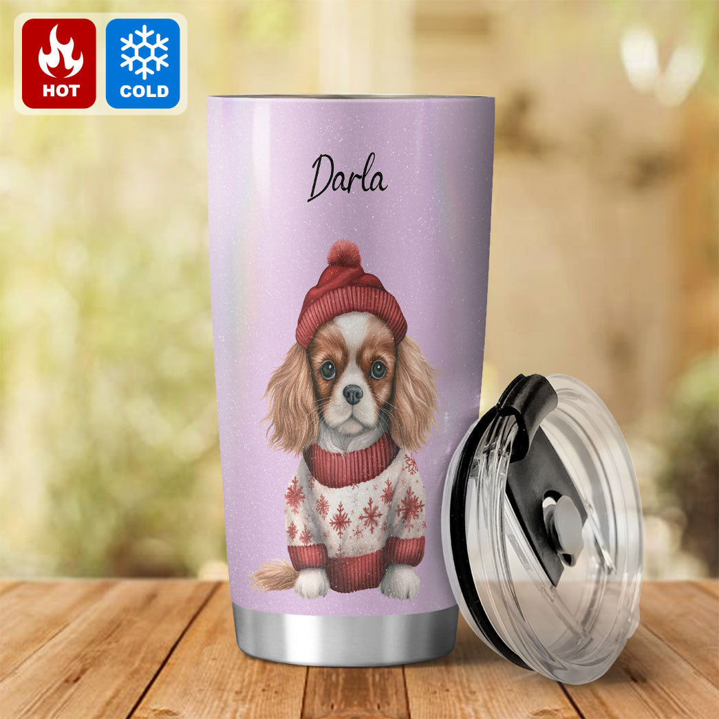 Personalized Pup In Ugly Sweater Custom Tumbler