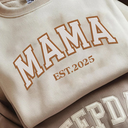 Mother's Day Personalized Embroidered Custom Text MOM MAMA GRANDMA Hoodie Sweatshirt T-Shirt