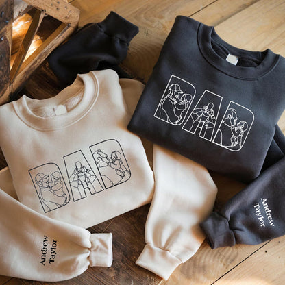 Father's Day Custom Family Photos Printed  Hoodie Sweatshirt T-shirt