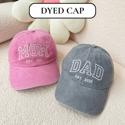 Personalized Embroidered Custom Text Mom Dad Mother's Day Father's Day Dyed Cap Trucker Hat