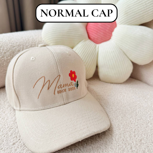 Personalized Embroidered Custom Text Birth Month Flowers Mom Dad Mother's Day Father's Day Dyed Cap Trucker Hat Normal Cap