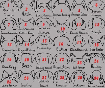 Embroidered Dog Ears with Personalized Names