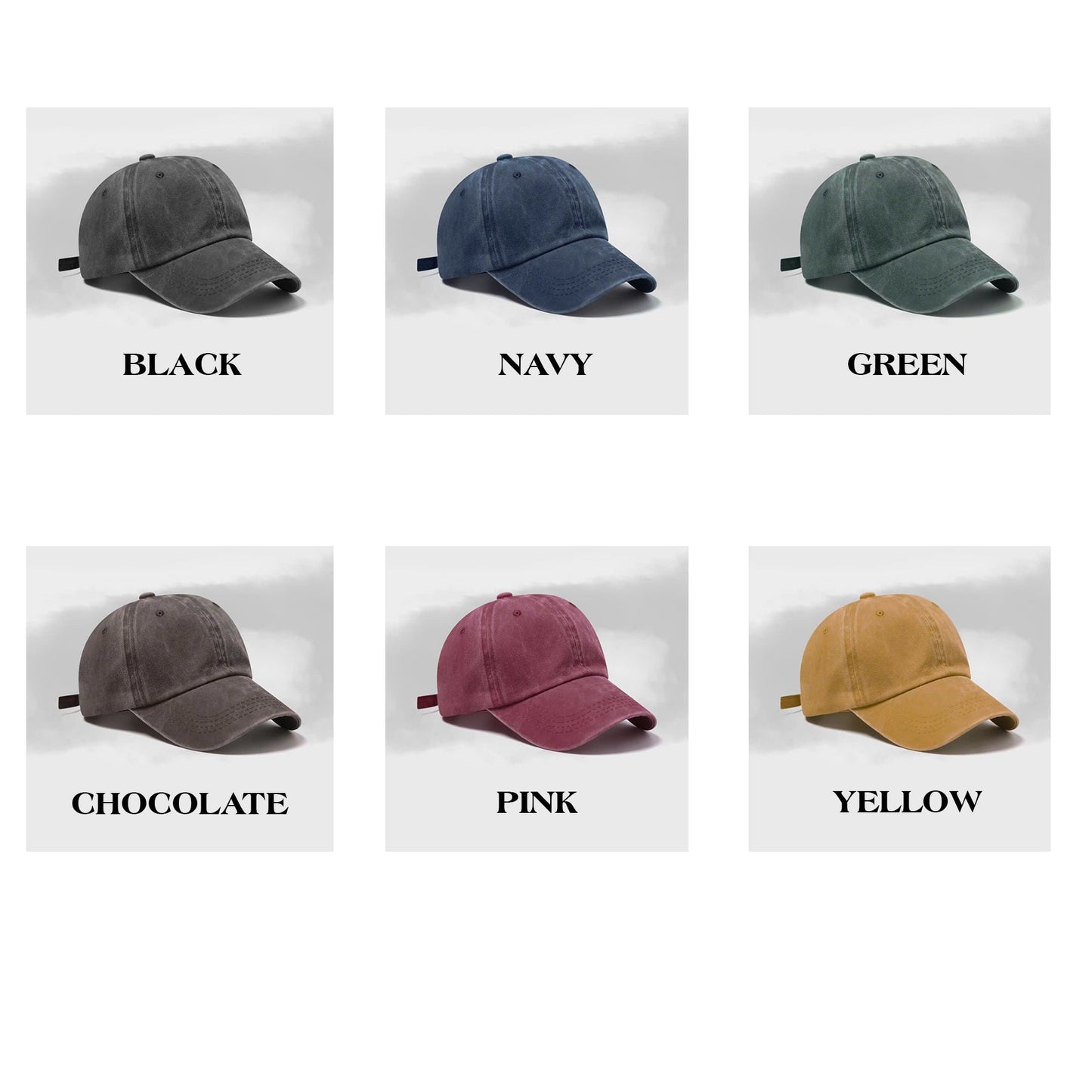 Custom Text Embroidered Dyed Cap