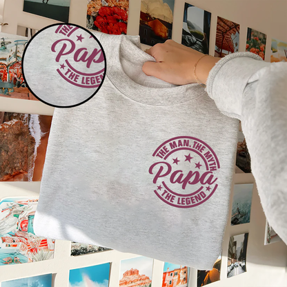 Father's Day Personalized Embroidered The Man The Myth The Legend Papa Hoodie Sweatshirt T-Shirt