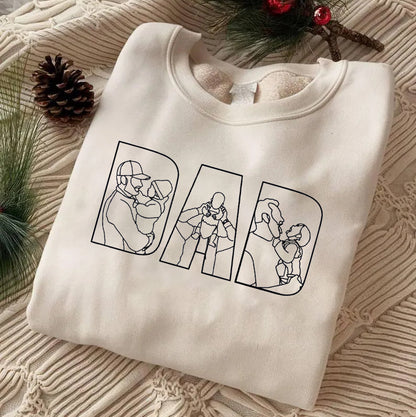 Father's Day Custom Family Photos Printed  Hoodie Sweatshirt T-shirt