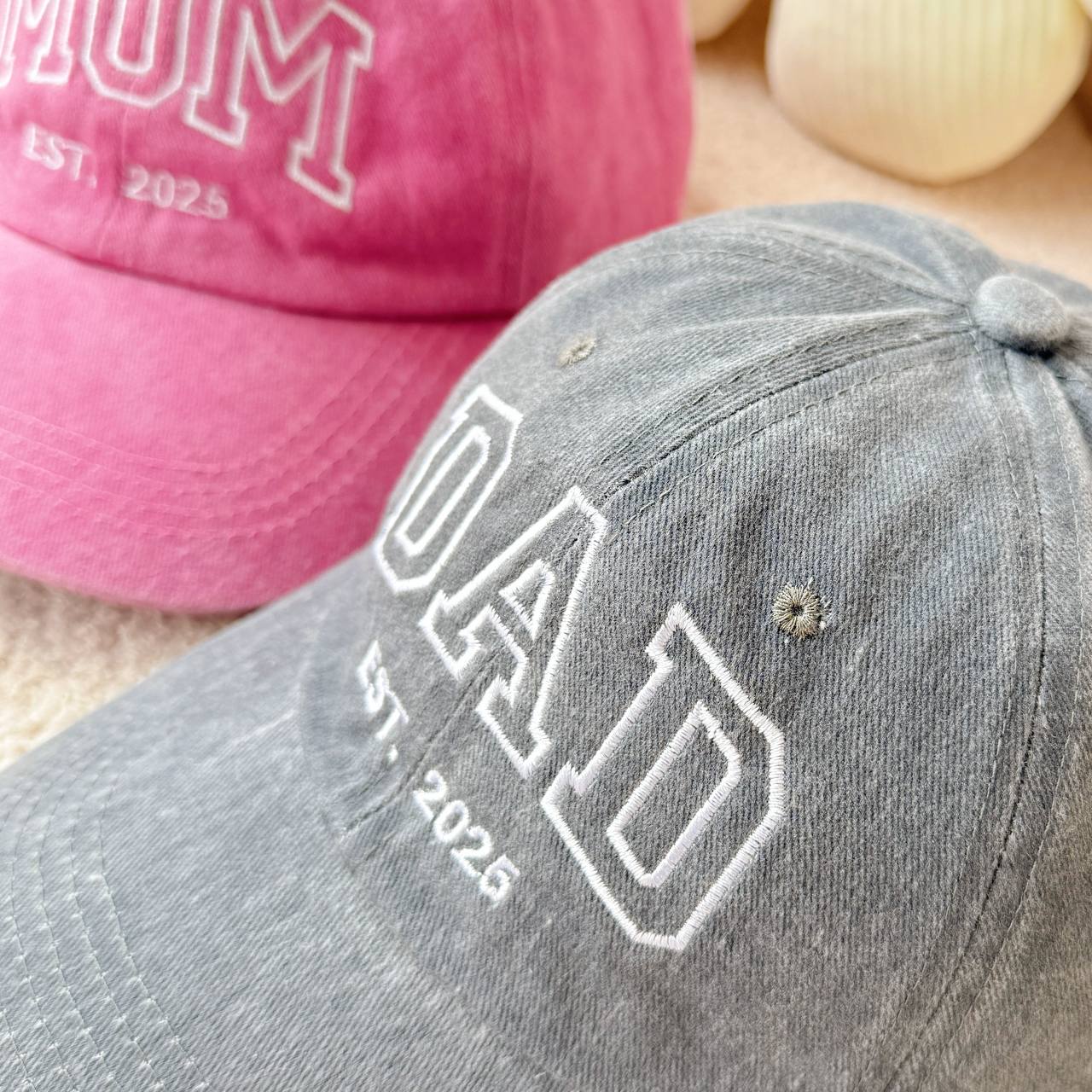 Personalized Embroidered Custom Text Mom Dad Mother's Day Father's Day Dyed Cap Trucker Hat