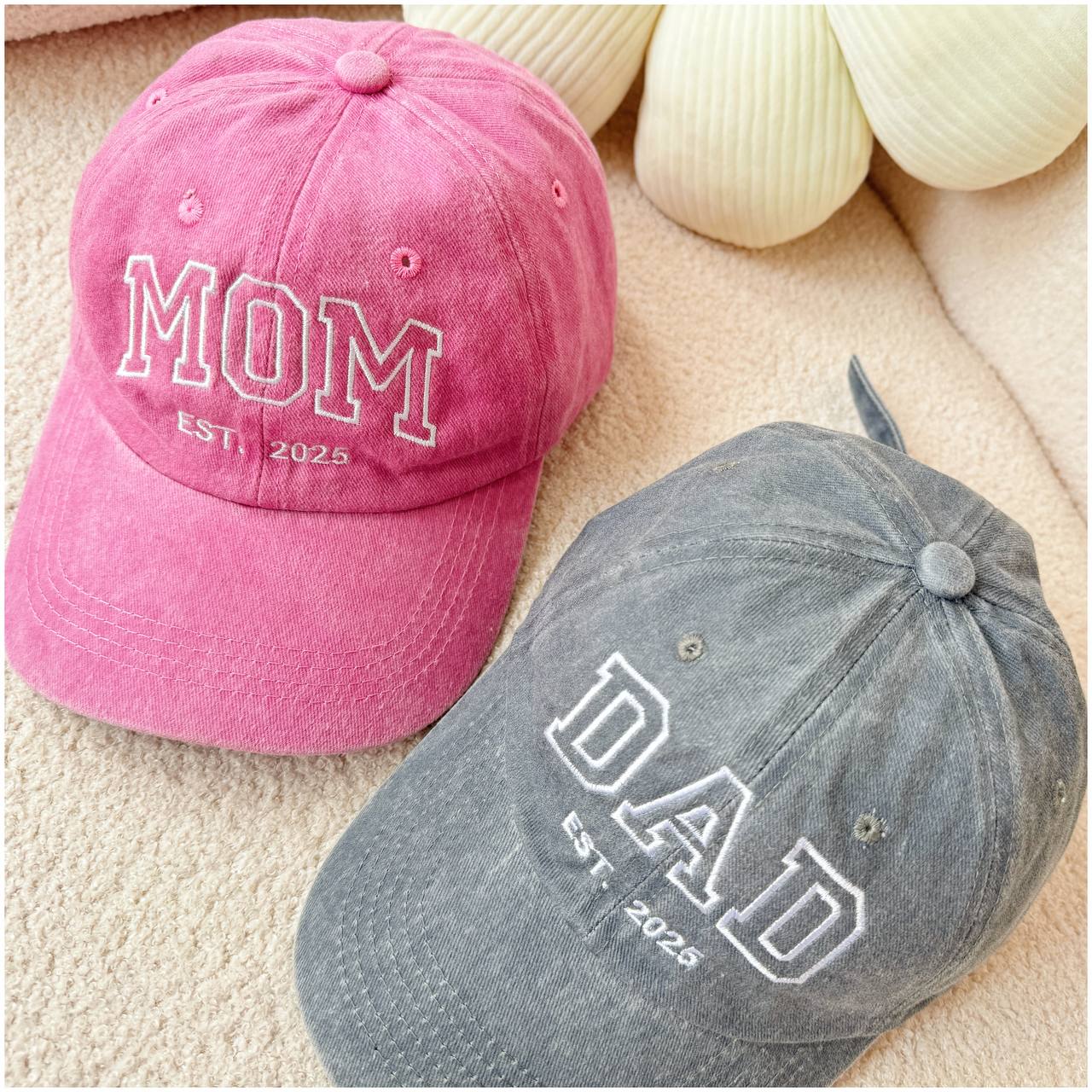Personalized Embroidered Custom Text Mom Dad Mother's Day Father's Day Dyed Cap Trucker Hat